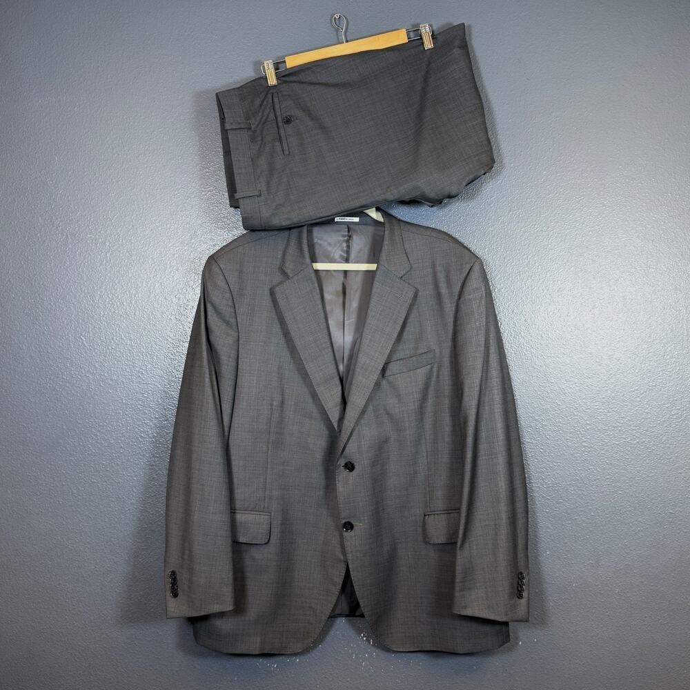 Peter Millar us50r men’s Gray suit jacket 100% wool 2 dots with 44" waist pants